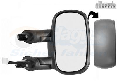VAN WEZEL 1636808 Наружное зеркало  для FIAT DOBLO (Фиат Добло)