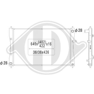 Радиатор, охлаждение двигателя DIEDERICHS DCM2512 для SMART FORFOUR