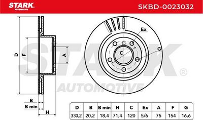спирачен диск STARK SKBD-0023032