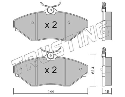Zestaw klocków hamulcowych, hamulce tarczowe TRUSTING 904.0