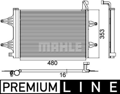 Конденсатор, кондиционер MAHLE AC 359 000P для VW FOX