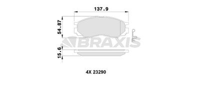 Комплект тормозных колодок, дисковый тормоз BRAXIS AB0245 для MITSUBISHI L300