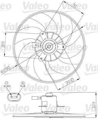 Вентилятор, охлаждение двигателя VALEO 696286 для RENAULT MEGANE