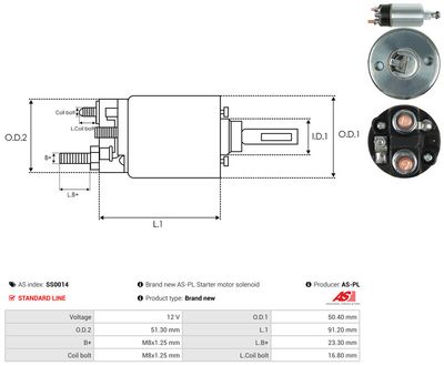 SOLENOID ELECTROMOTOR AS-PL SS0014 3