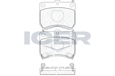 Комплект тормозных колодок, дисковый тормоз ICER 180969 для KIA PRIDE