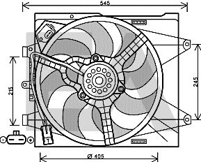 Вентилятор, охлаждение двигателя EACLIMA 33V25059 для ABARTH 500