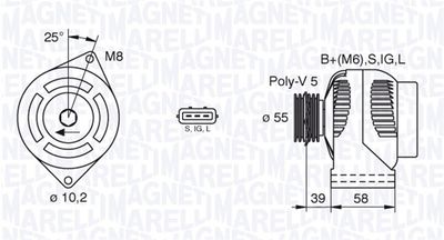 Генератор MAGNETI MARELLI 063377437010 для TOYOTA RAV 4