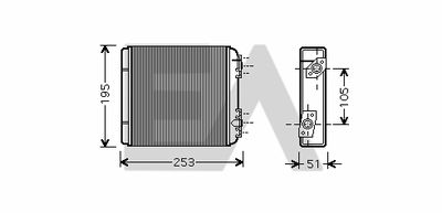 Теплообменник, отопление салона EACLIMA 45C39004 для LADA TOSCANA