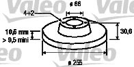 Тормозной диск VALEO 186567 для RENAULT 21