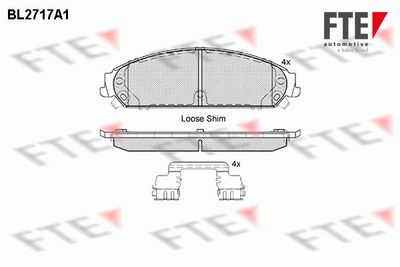 Комплект тормозных колодок, дисковый тормоз FTE BL2717A1 для DODGE CHARGER