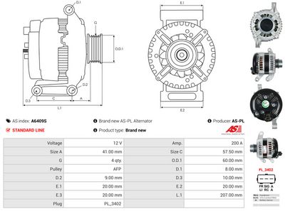 GENERATOR / ALTERNATOR AS-PL A6409S 4