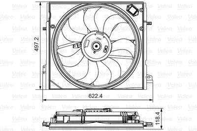 Вентилятор, охлаждение двигателя VALEO 698582 для NISSAN X-TRAIL