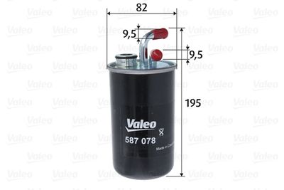 Топливный фильтр VALEO 587078 для DODGE JOURNEY