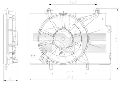 Вентилятор, охлаждение двигателя TYC 810-0043 для FORD B-MAX