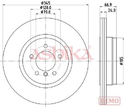 спирачен диск ASHIKA 61-00-0126C