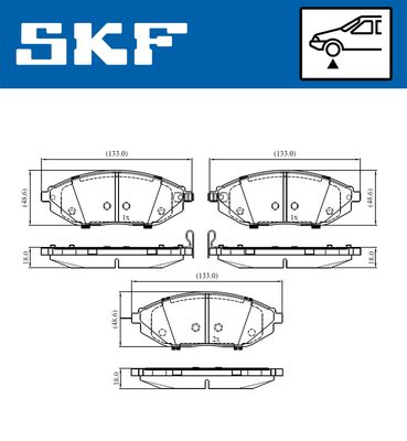 Комплект тормозных колодок, дисковый тормоз SKF VKBP 80305 A для CHEVROLET SPARK