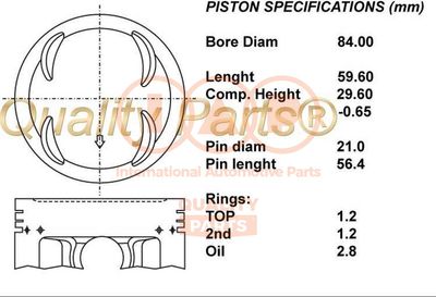 Поршень IAP QUALITY PARTS 101-06060 для HONDA CR-V