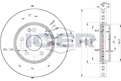 спирачен диск ICER 78BD0411-2