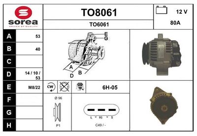 GENERATOR / ALTERNATOR SNRA TO8061