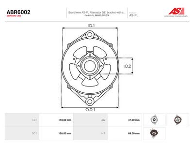 Stator, generator AUTOSTARTER ABR6002 for TOYOTA