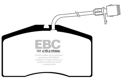 Комплект тормозных колодок, дисковый тормоз EBC Brakes DP41327R для VW PHAETON