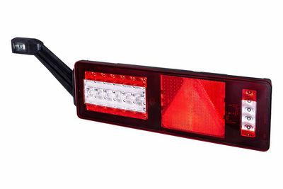Achterlicht Links (LED, 24V, met indicator, anti-fog licht, achteruitrijlicht, met stoplicht, parkeerlicht, driehoekige reflector, met verlengarm lamp, dynamische indicator, horizontale bevestiging, a