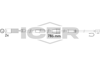 предупредителен контактен сензор, износване на накладките ICER 610536 E C