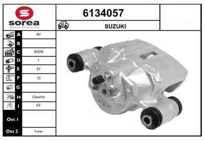 STARTCAR 6134057 Тормозной суппорт  для SUZUKI JIMNY вездеход закрытый (SN) 1.3 (SN413)