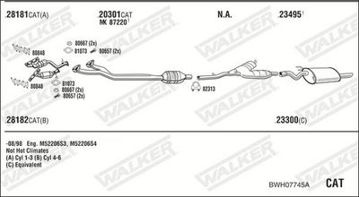 Изпускателна система WALKER BWH07745A