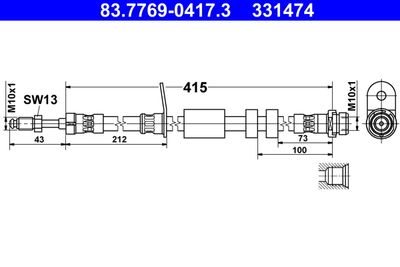 Тормозной шланг ATE 83.7769-0417.3 для FORD TOURNEO