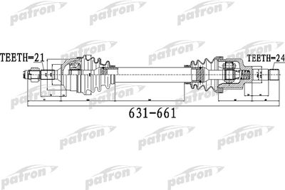 Приводной вал PATRON PDS0481 для CITROËN C3