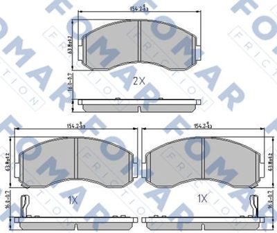 Комплект тормозных колодок, дисковый тормоз FOMAR Friction FO 893981 для KIA K2500