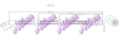 KAWE H5743 Тормозной шланг  для SUBARU SVX (Субару Свx)