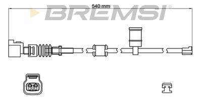 Сигнализатор, износ тормозных колодок BREMSI WI0804 для LEXUS RC