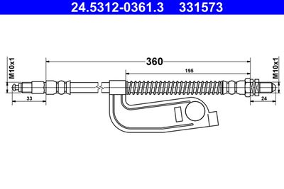 Тормозной шланг ATE 24.5312-0361.3 для FORD PUMA