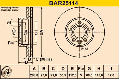 BARUM BAR25114 Гальмівні диски 