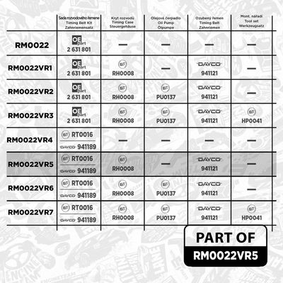 SET CUREA DE DISTRIBUTIE ET ENGINETEAM RM0022VR5 1