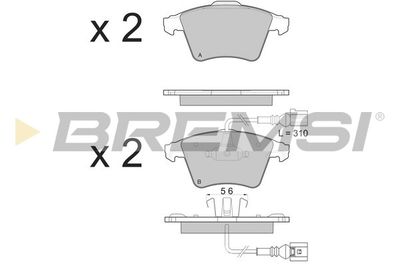 Комплект тормозных колодок, дисковый тормоз BREMSI BP3142 для VW TOUAREG