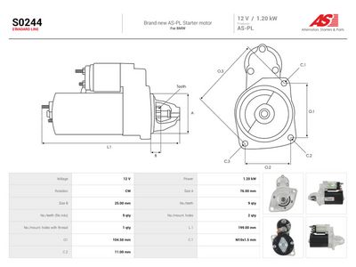 Starter AS-PL S0244