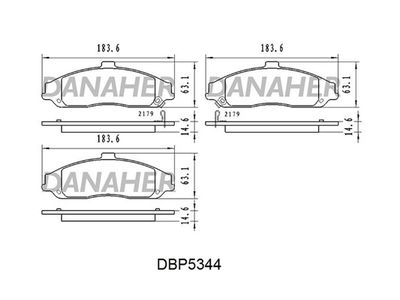Комплект тормозных колодок, дисковый тормоз DANAHER DBP5344 для CADILLAC XLR