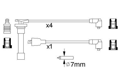 Комплект проводов зажигания BOSCH 0 986 356 728 для DAIHATSU FEROZA