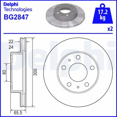 Tarcza hamulcowa DELPHI BG2847
