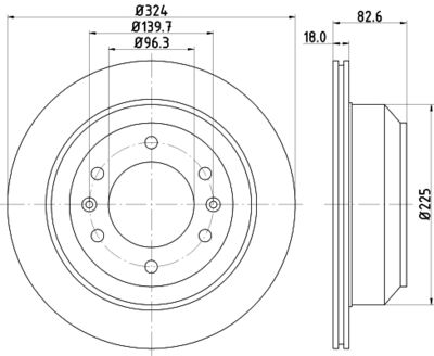 Тормозной диск HELLA 8DD 355 116-491 для HYUNDAI H-1