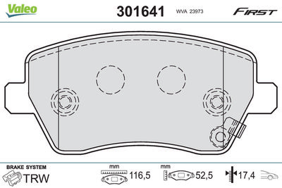 Brake Pad Set, disc brake 301641