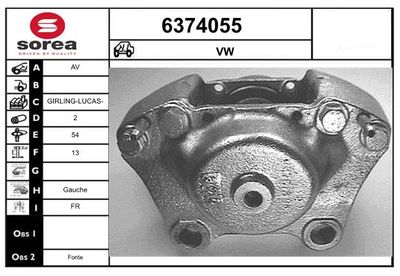 STARTCAR 6374055 Тормозной суппорт для VW TRANSPORTER II Автобус 2.0