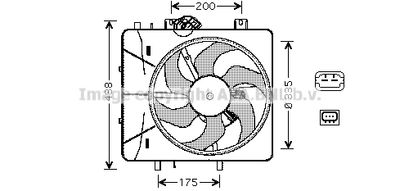 Вентилятор, охлаждение двигателя AVA QUALITY COOLING CN7527 для CITROËN C3