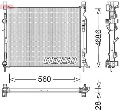 Радиатор, охлаждение двигателя DENSO DRM23037 для MERCEDES-BENZ CITAN
