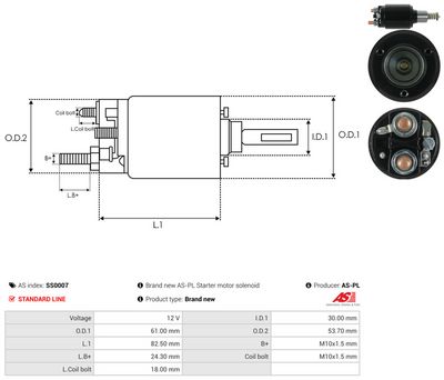 SOLENOID ELECTROMOTOR AS-PL SS0007 3