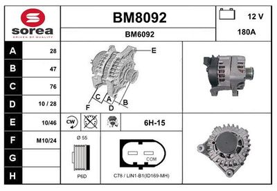 GENERATOR / ALTERNATOR SNRA BM8092