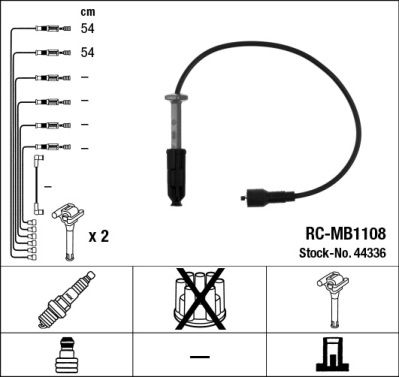 Комплект проводов зажигания NGK 44336 для SSANGYONG ACTYON
